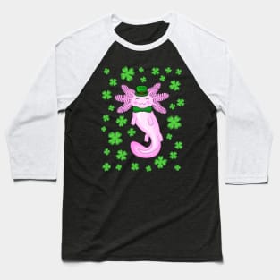 Cute St Patrick's day Axolotl Baseball T-Shirt